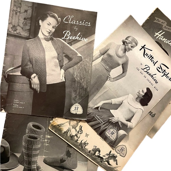 (8) Lot of 7 Beehive vintage knitting books 1950s family baby child - Picture 10 of 10